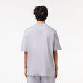Grey - Back - Lacoste Mens Printed Heavy Cotton Loose Fit T-Shirt