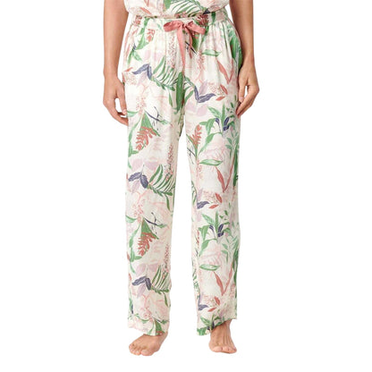 Snow White - Side - CCDK Copenhagen Womens-Ladies Katrina Leaf Print Pyjama Bottoms