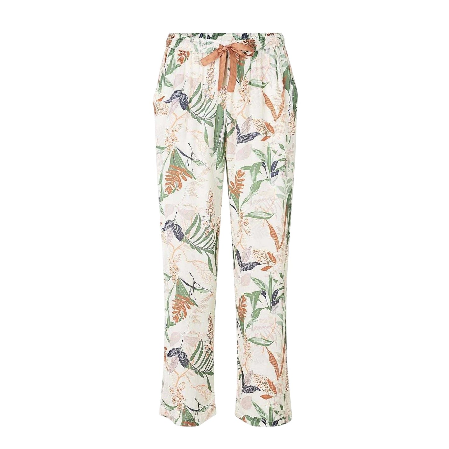 Snow White - Front - CCDK Copenhagen Womens-Ladies Katrina Leaf Print Pyjama Bottoms
