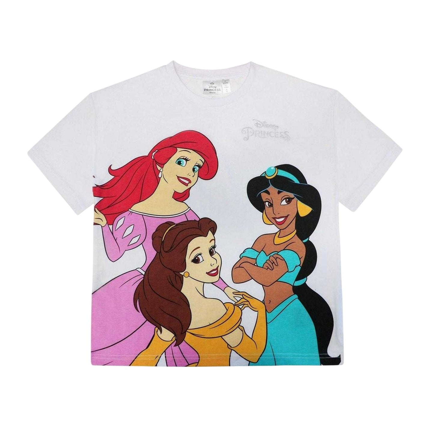 Pink - Side - Disney Princess Childrens-Kids Pyjama Set