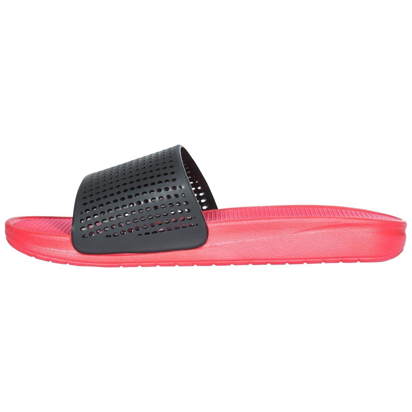 Black - Side - Trespass Mens Cusp Perforated Flatform Sliders