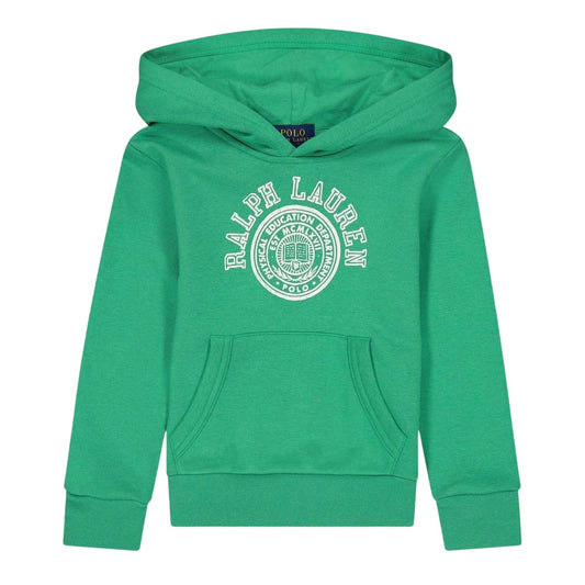 Green - Front - Ralph Lauren Childrens-Kids Hooded Long-Sleeved Hoodie