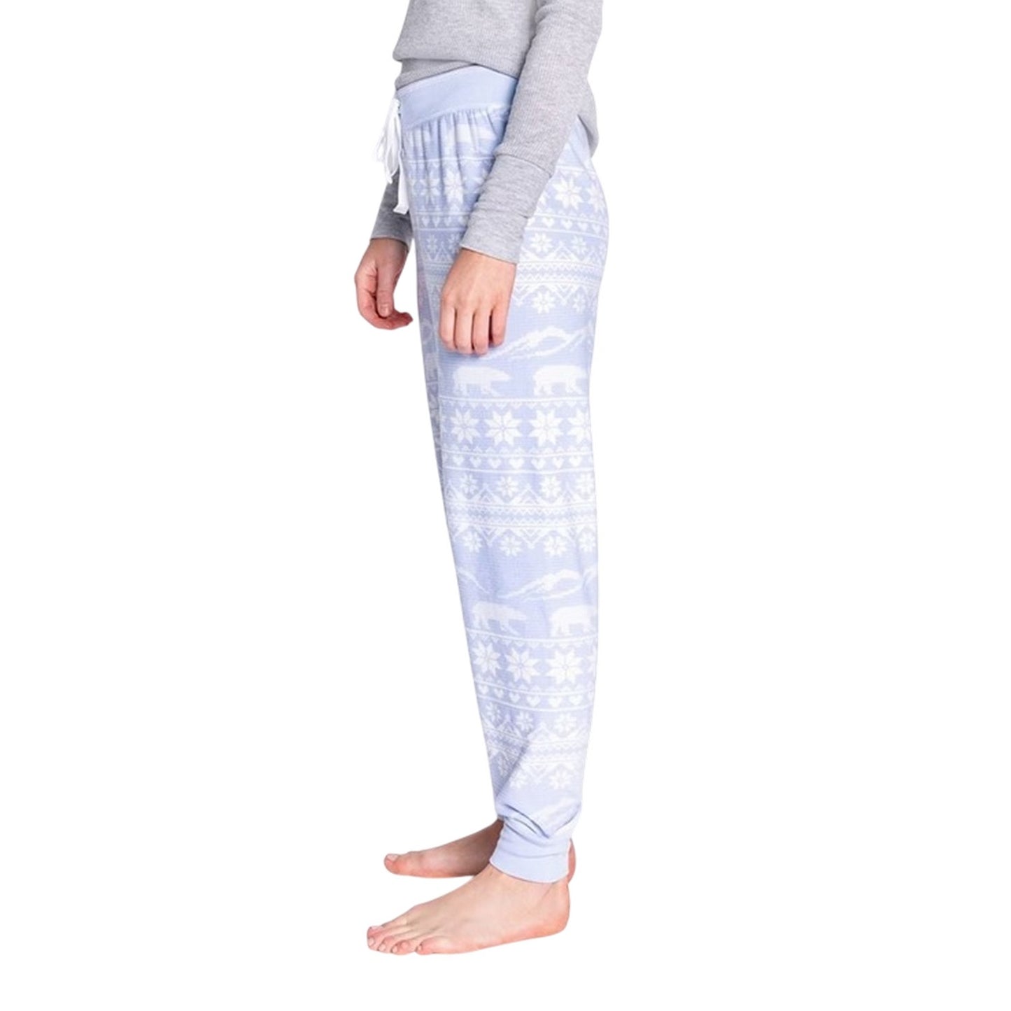 Light Blue - Back - PJ Salvage Womens-Ladies Snowflake Pyjama Bottoms