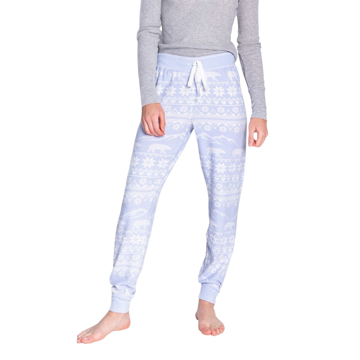 Light Blue - Front - PJ Salvage Womens-Ladies Snowflake Pyjama Bottoms