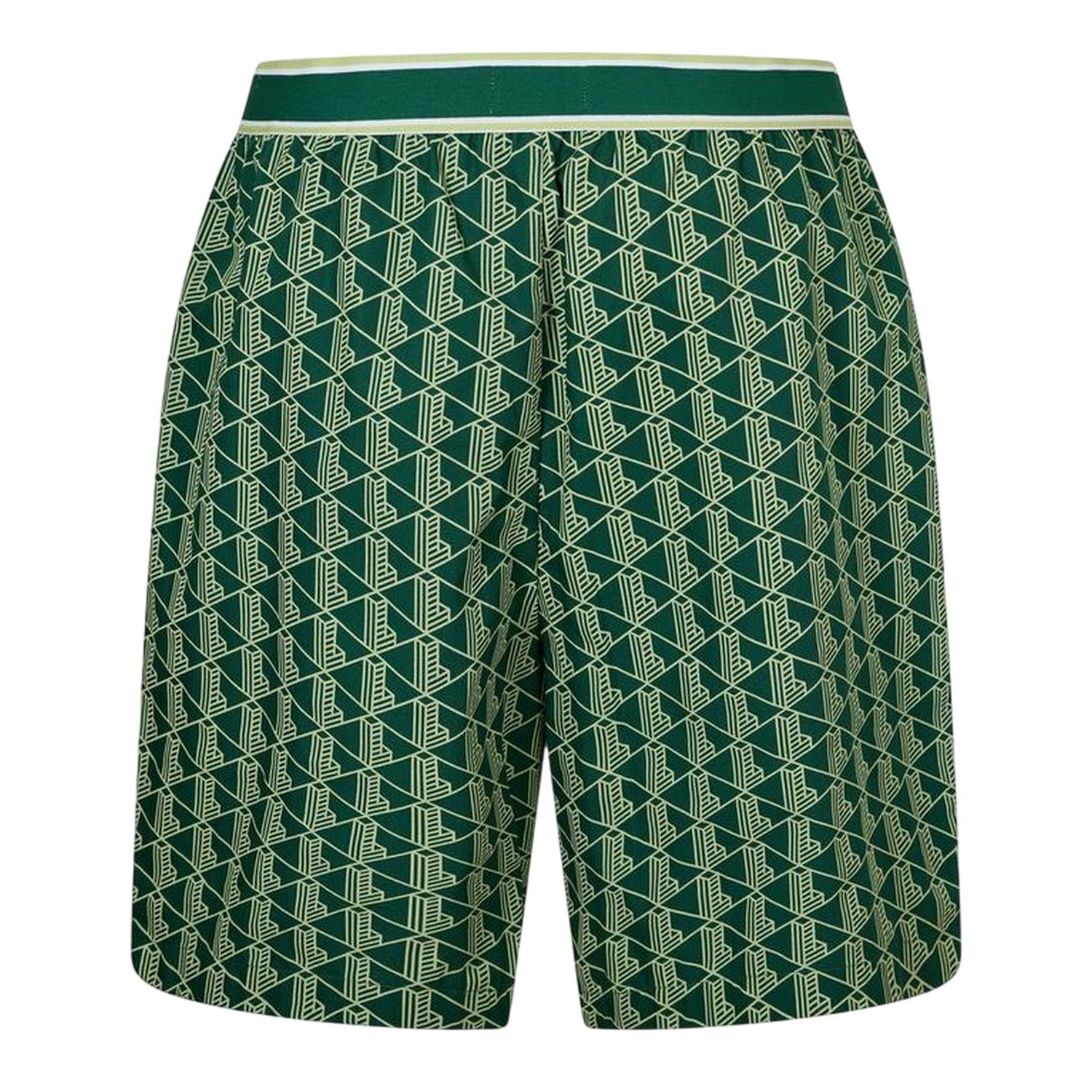 Green - Back - Lacoste Mens Crocodile Print Lounge Pyjama Shorts
