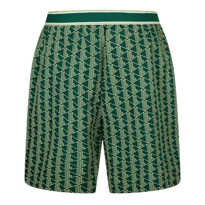 Green - Back - Lacoste Mens Crocodile Print Lounge Pyjama Shorts