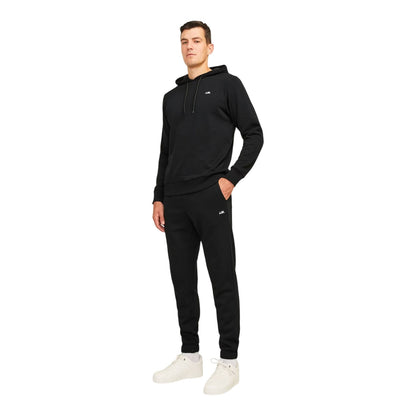 Black - Side - JJ Rebel Mens Logo Regular Hoodie