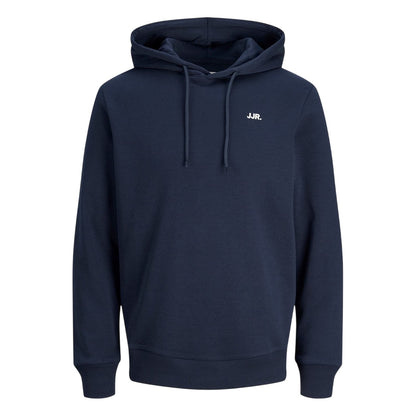 Navy - Front - JJ Rebel Mens Logo Regular Hoodie