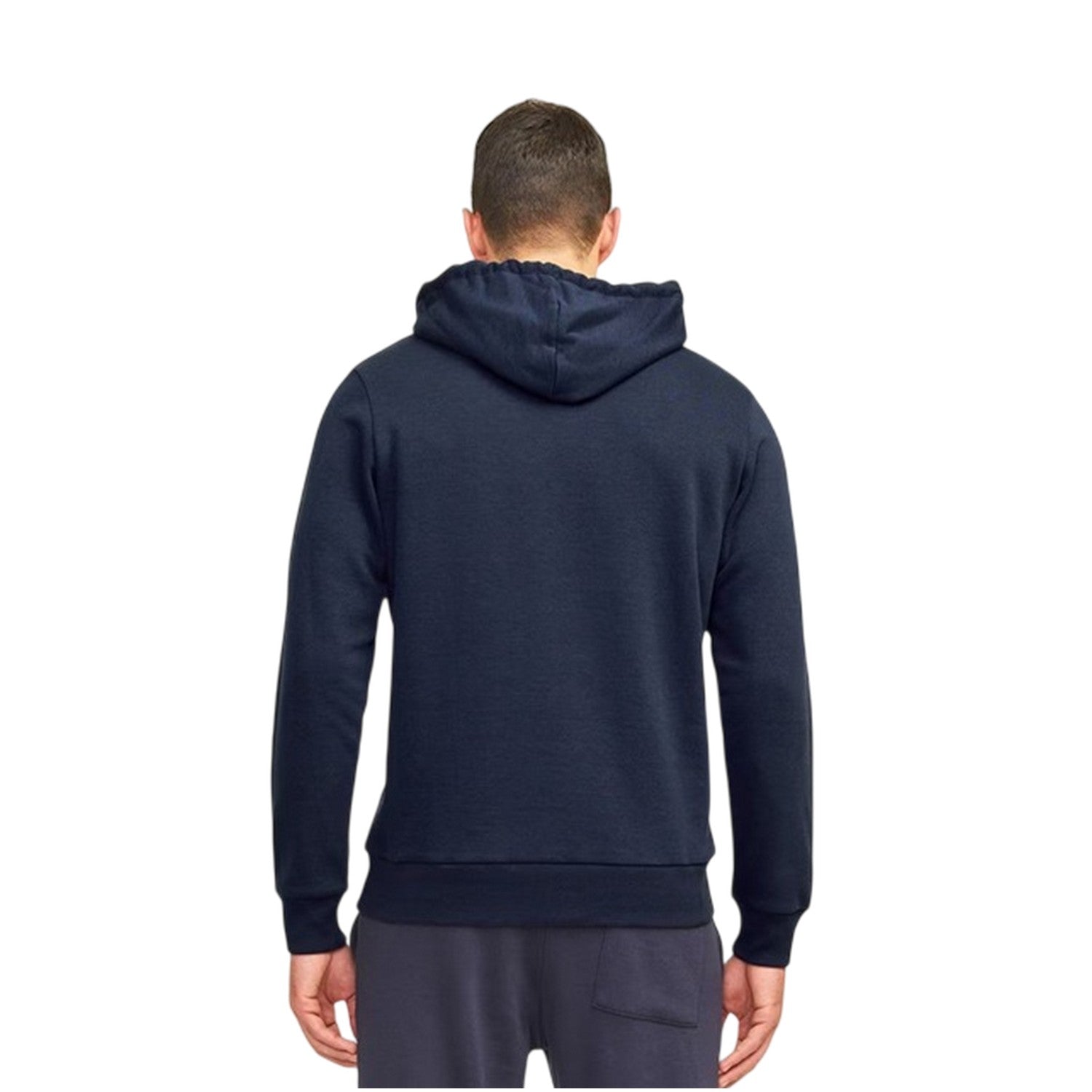 Navy - Back - JJ Rebel Mens Logo Regular Hoodie