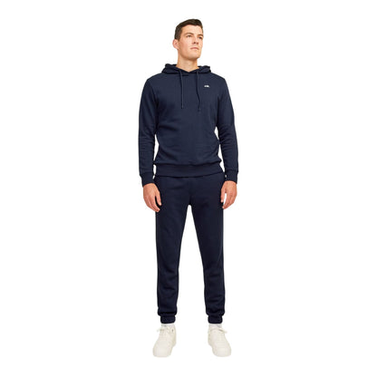 Navy - Side - JJ Rebel Mens Logo Regular Hoodie