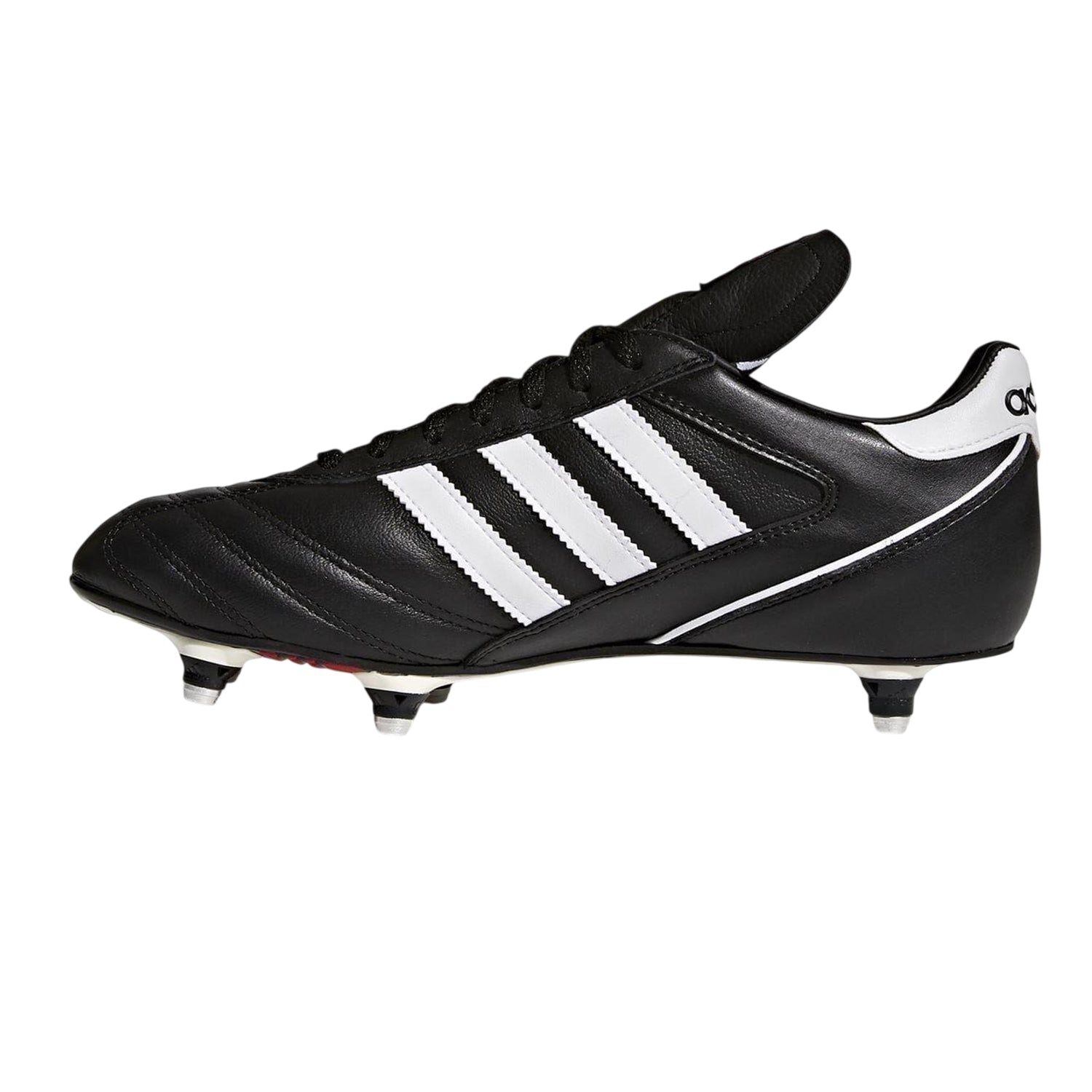 Black-White - Side - Adidas Mens Kaiser 5 Cup 3 Stripes Grain Leather Soft Ground Football Boots