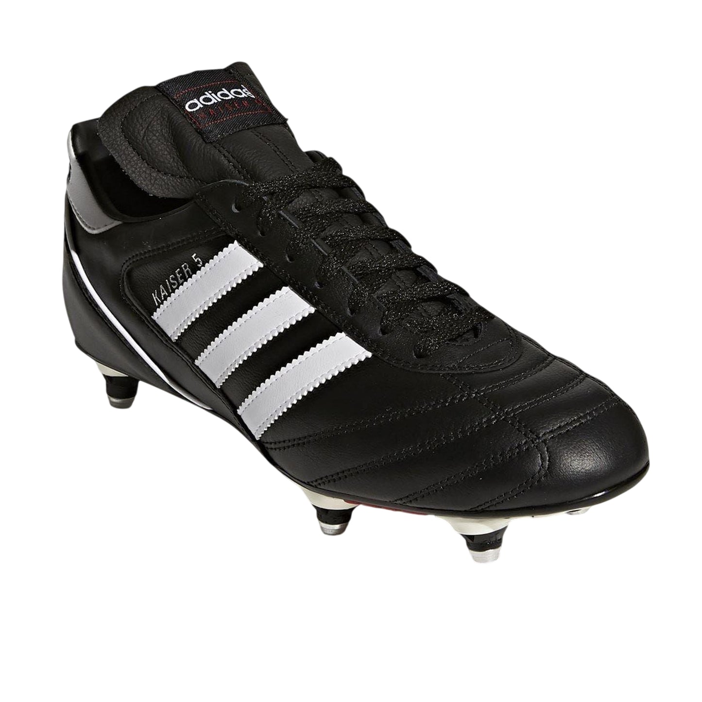 Black-White - Pack Shot - Adidas Mens Kaiser 5 Cup 3 Stripes Grain Leather Soft Ground Football Boots