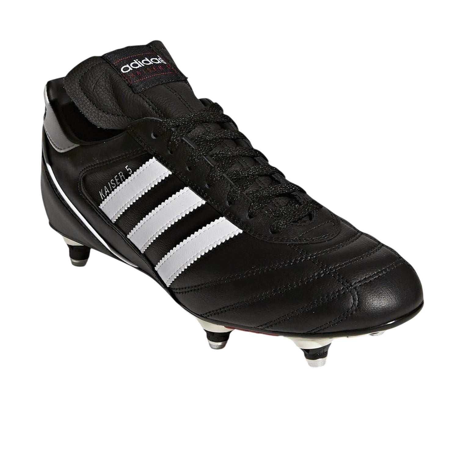 Black-White - Pack Shot - Adidas Mens Kaiser 5 Cup 3 Stripes Grain Leather Soft Ground Football Boots
