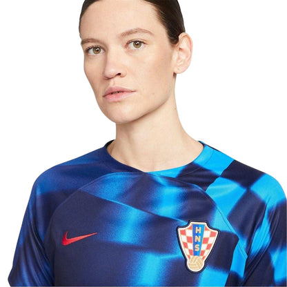 Blue-Uni Red - Side - Nike Womens-Ladies 2022-23 Croatia Away Shirt