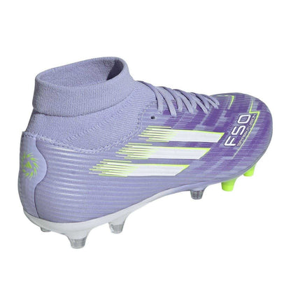 Purple-Lemon - Back - Adidas Womens-Ladies F50 Firm Ground Football Boots