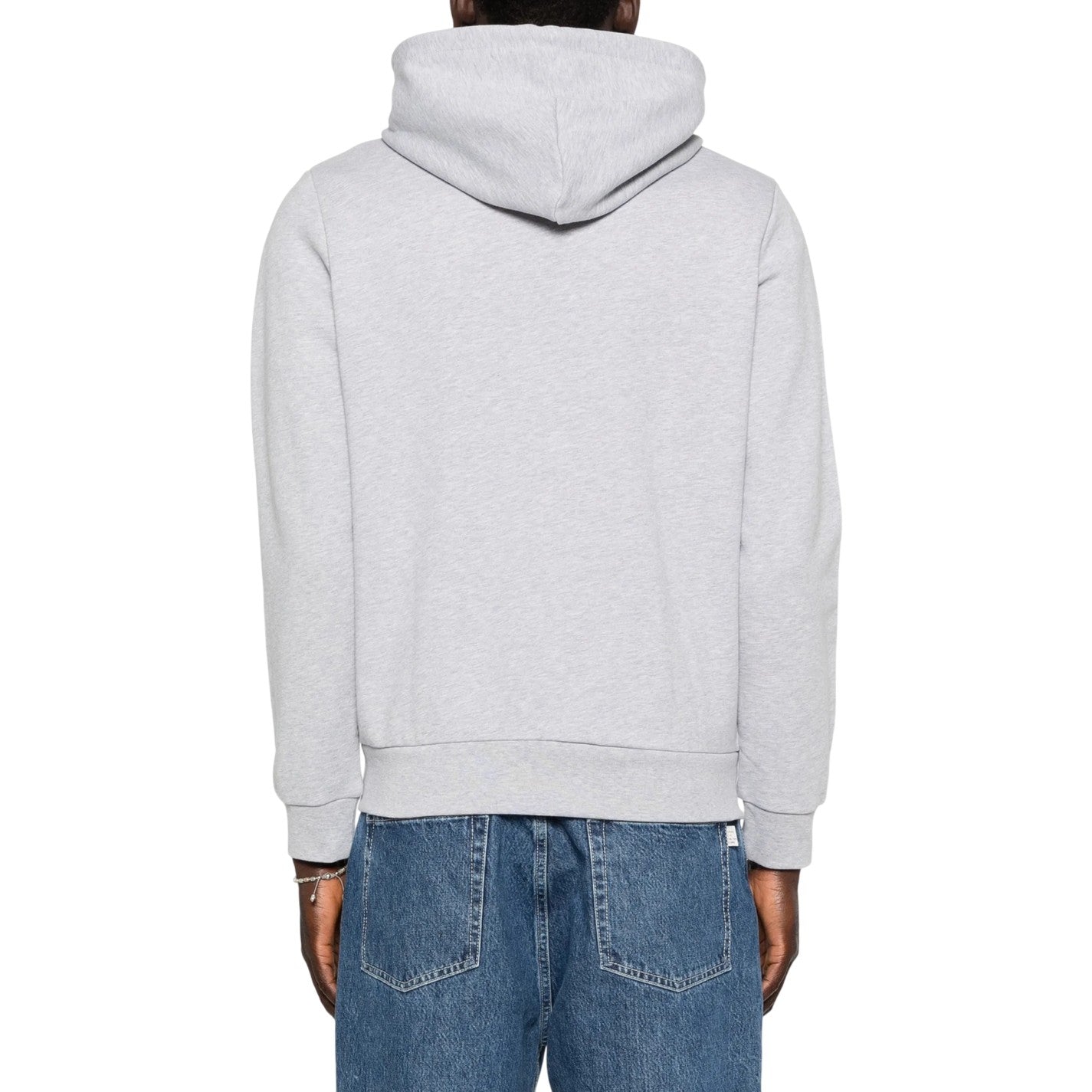Silver Grey - Back - Lacoste Mens Logo Relaxed Fit Long-Sleeved Hoodie