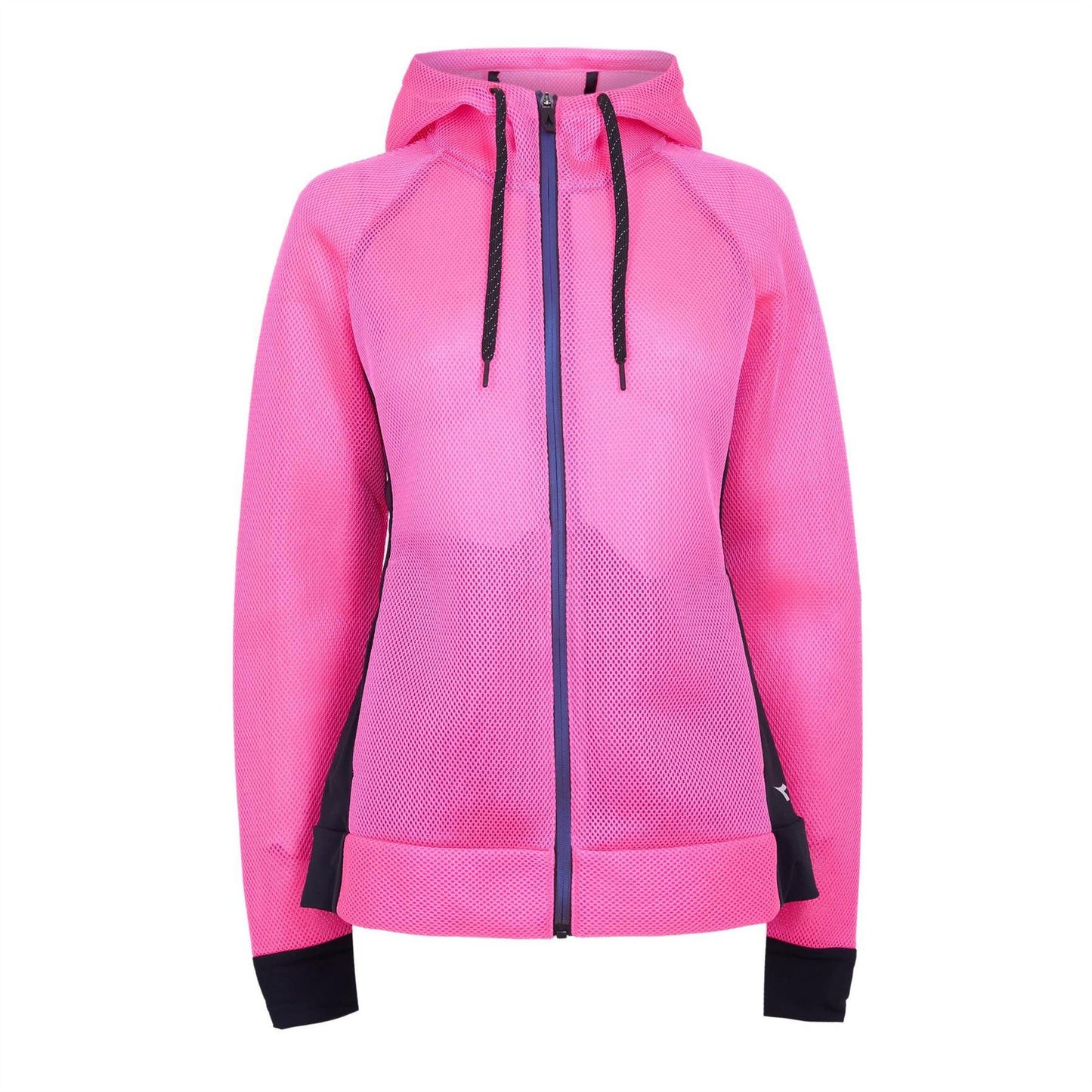 Dark Pink - Front - Diadora Womens-Ladies Hooded Mesh Regular Sweat Jacket