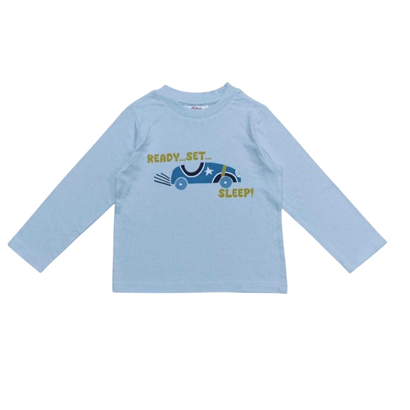 Blue - Back - Star Childrens-Kids Cars Long-Sleeved Pyjama Set