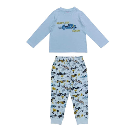Blue - Front - Star Childrens-Kids Cars Long-Sleeved Pyjama Set