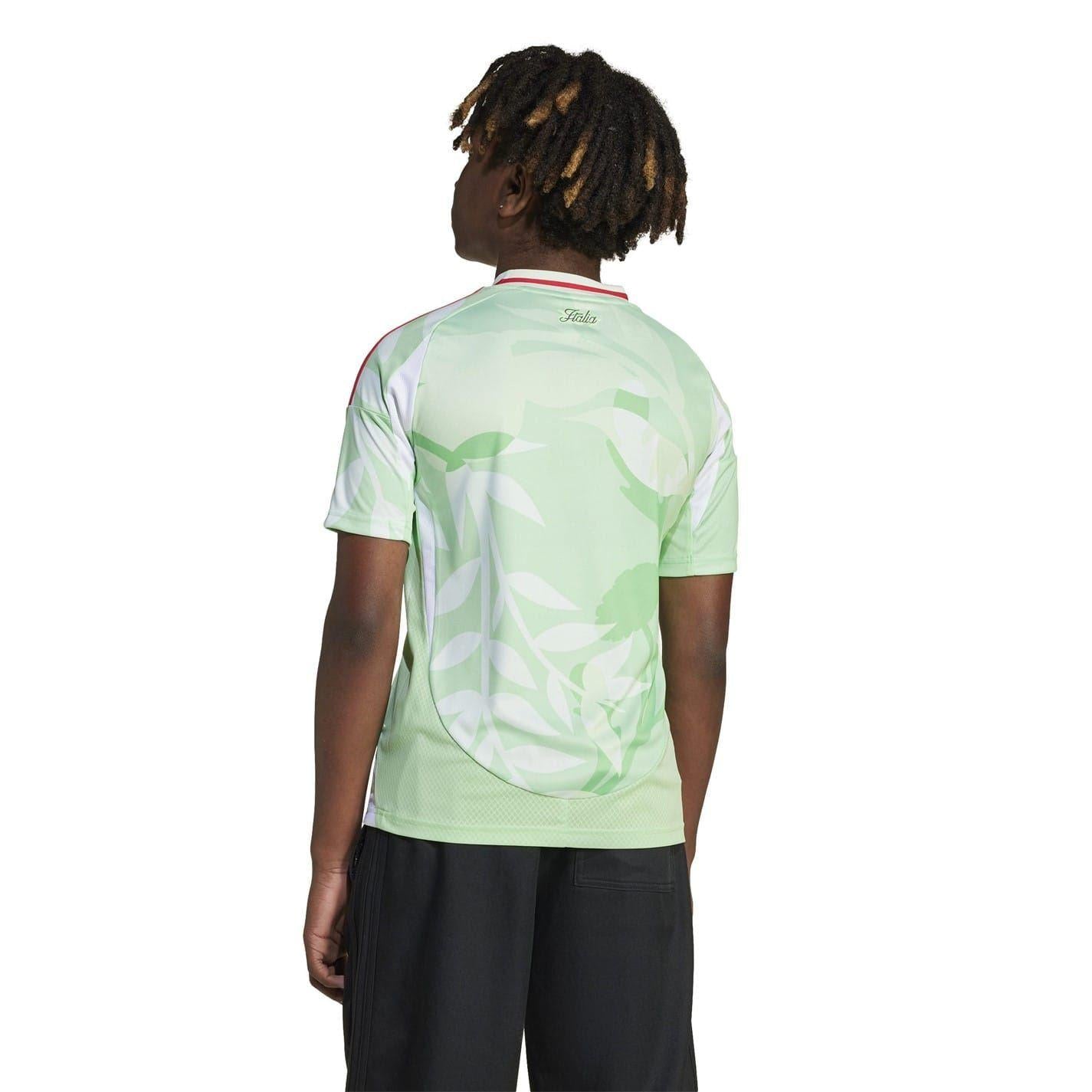 Green - Back - Adidas Childrens-Kids 2025 Italy Away Shirt