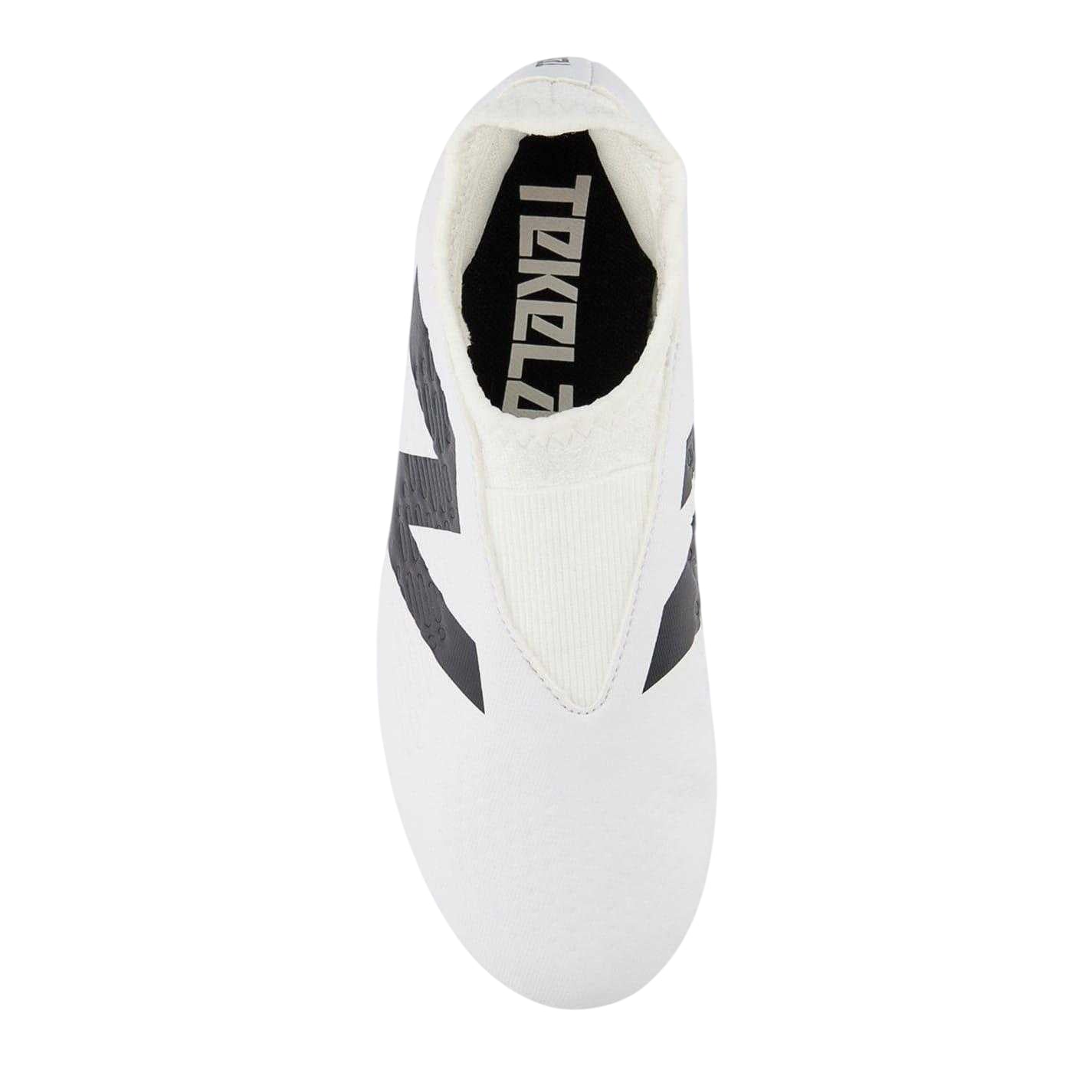 White-Black - Side - New Balance Childrens-Kids Tekela V4+ Magique Firm Ground Football Boots