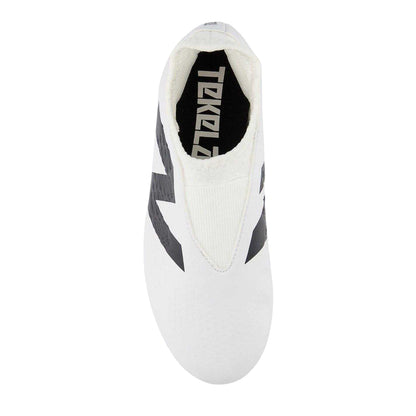 White-Black - Side - New Balance Childrens-Kids Tekela V4+ Magique Firm Ground Football Boots