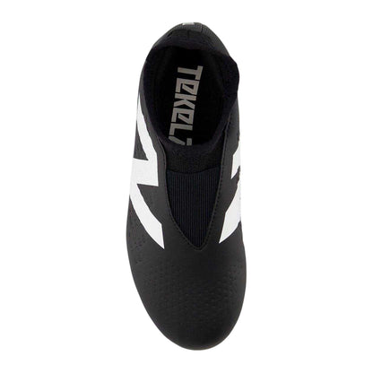 Black-White - Side - New Balance Childrens-Kids Tekela V4+ Magique Firm Ground Football Boots