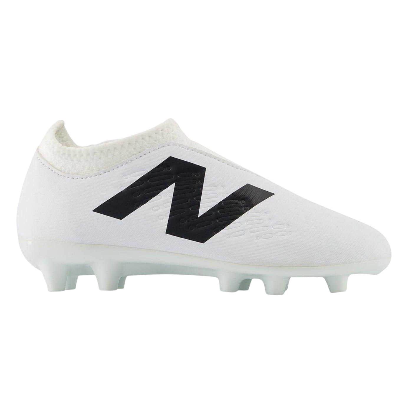 White-Black - Front - New Balance Childrens-Kids Tekela V4+ Magique Firm Ground Football Boots