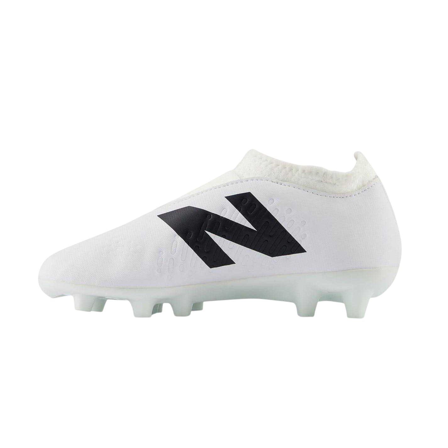 White-Black - Back - New Balance Childrens-Kids Tekela V4+ Magique Firm Ground Football Boots