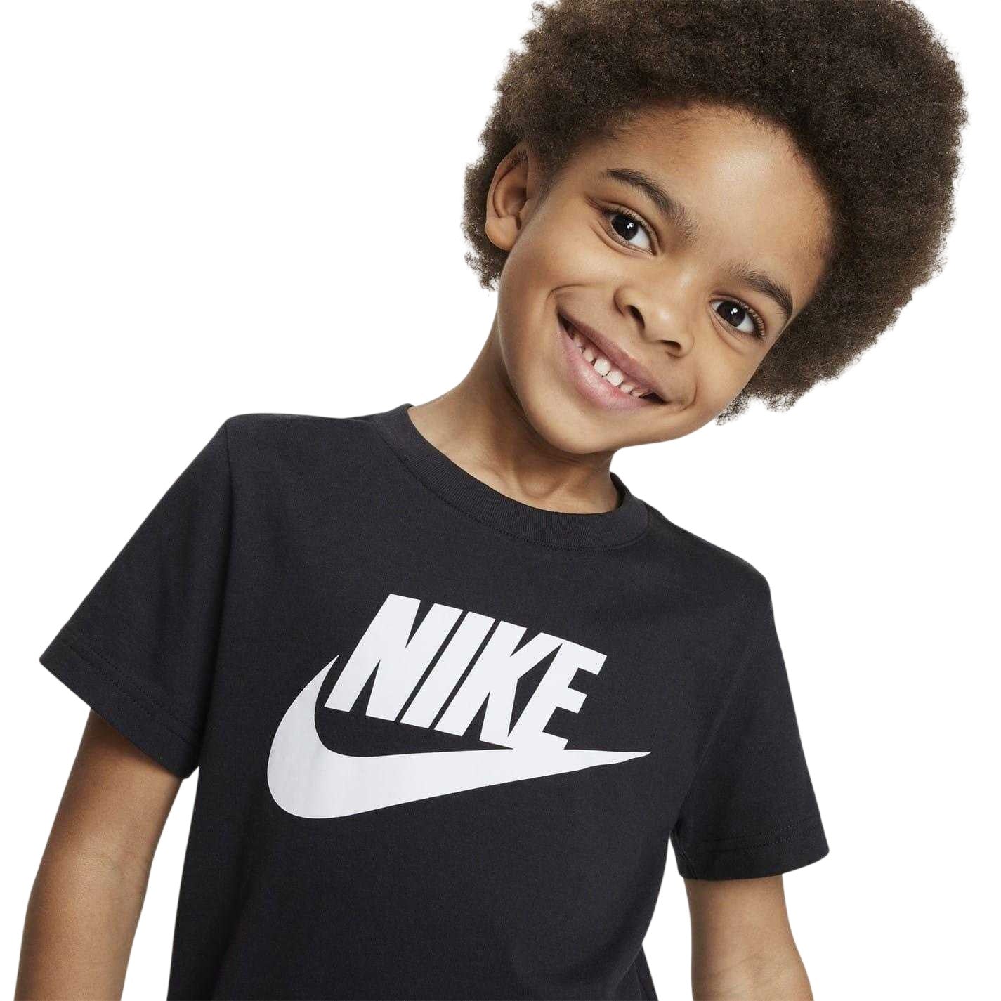 Black - Side - Nike Childrens-Kids Lifestyle T-Shirt & Shorts Set