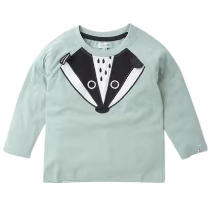 Sage - Front - The La´s Childrens-Kids Badger Relaxed Fit Long-Sleeved T-Shirt