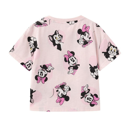 Pink - Back - Disney Girls Mickey Mouse T-Shirt & Shorts Set