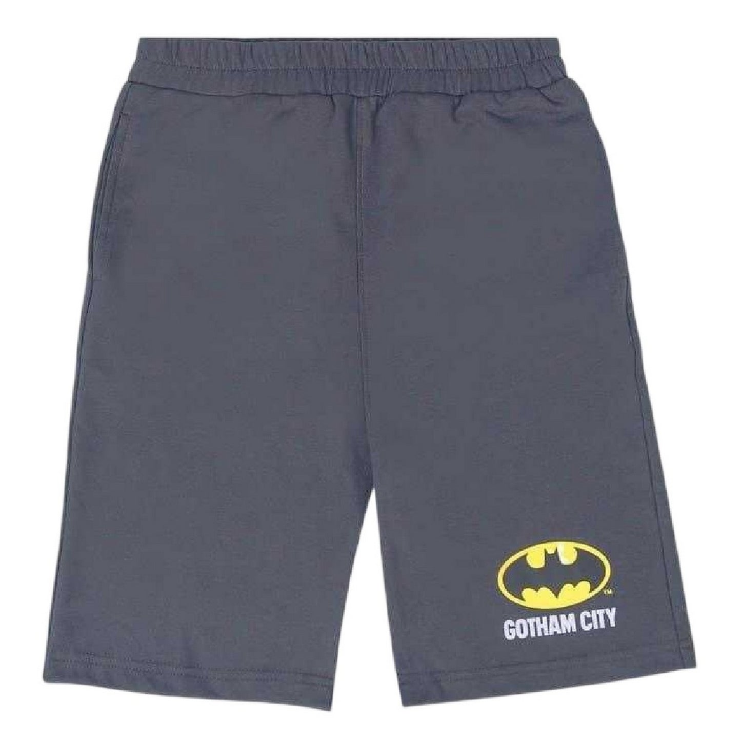 Black-Yellow - Side - Batman Childrens-Kids T-Shirt & Shorts Set