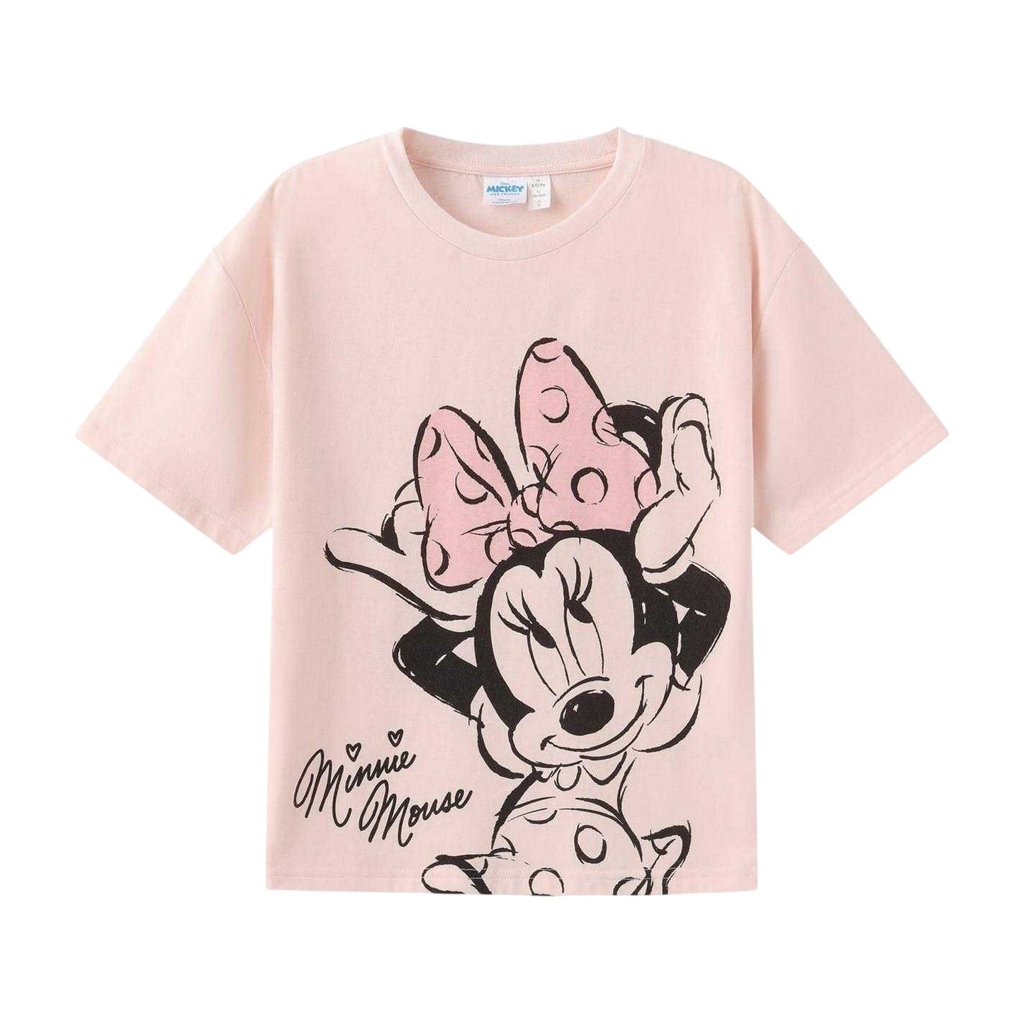 Pink-Black - Lifestyle - Disney Childrens-Kids Minnie Mouse T-Shirt & Shorts Set
