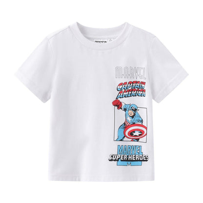 Blue - Back - Captain America Childrens-Kids Captain America T-Shirt & Shorts Set