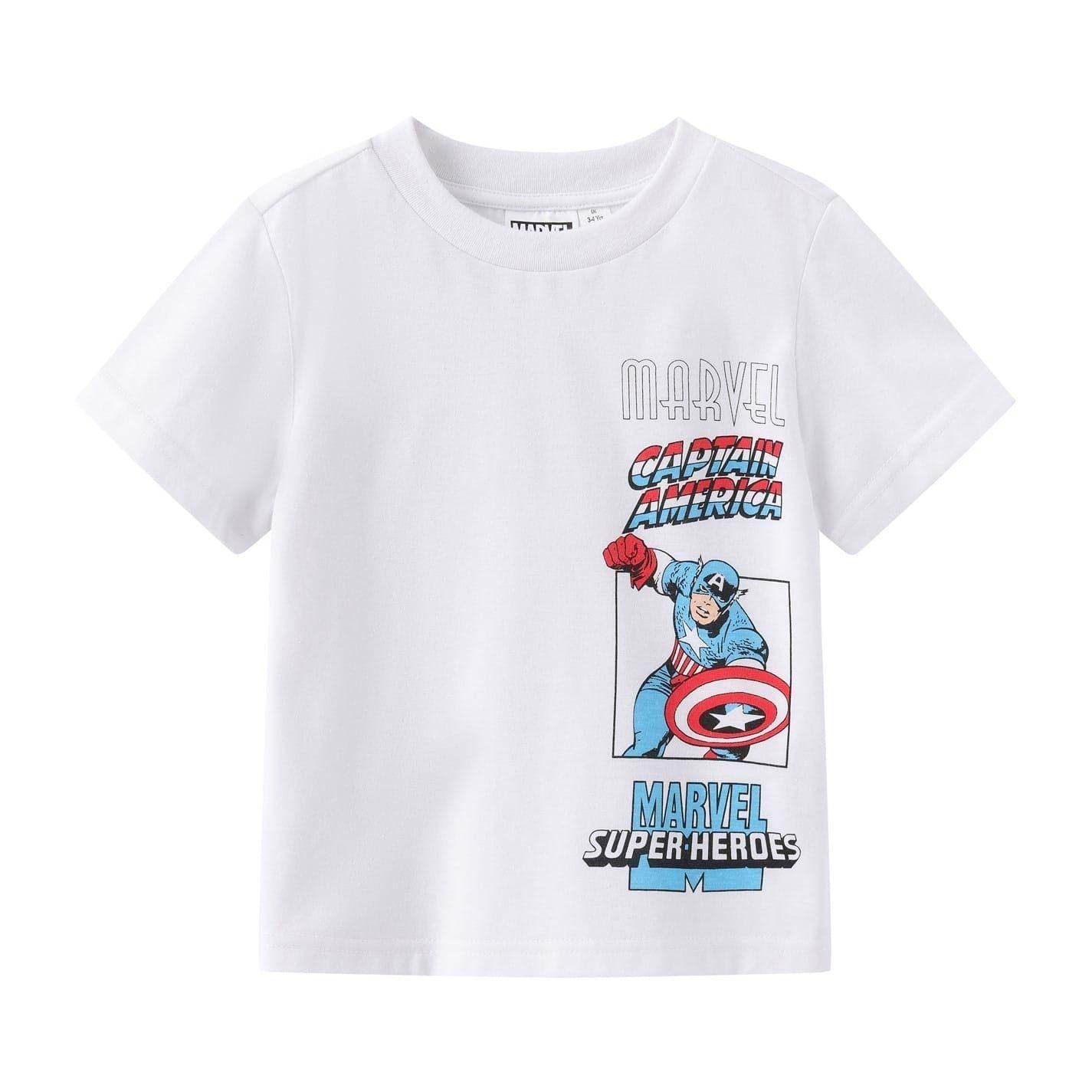 Blue - Back - Captain America Childrens-Kids Captain America T-Shirt & Shorts Set