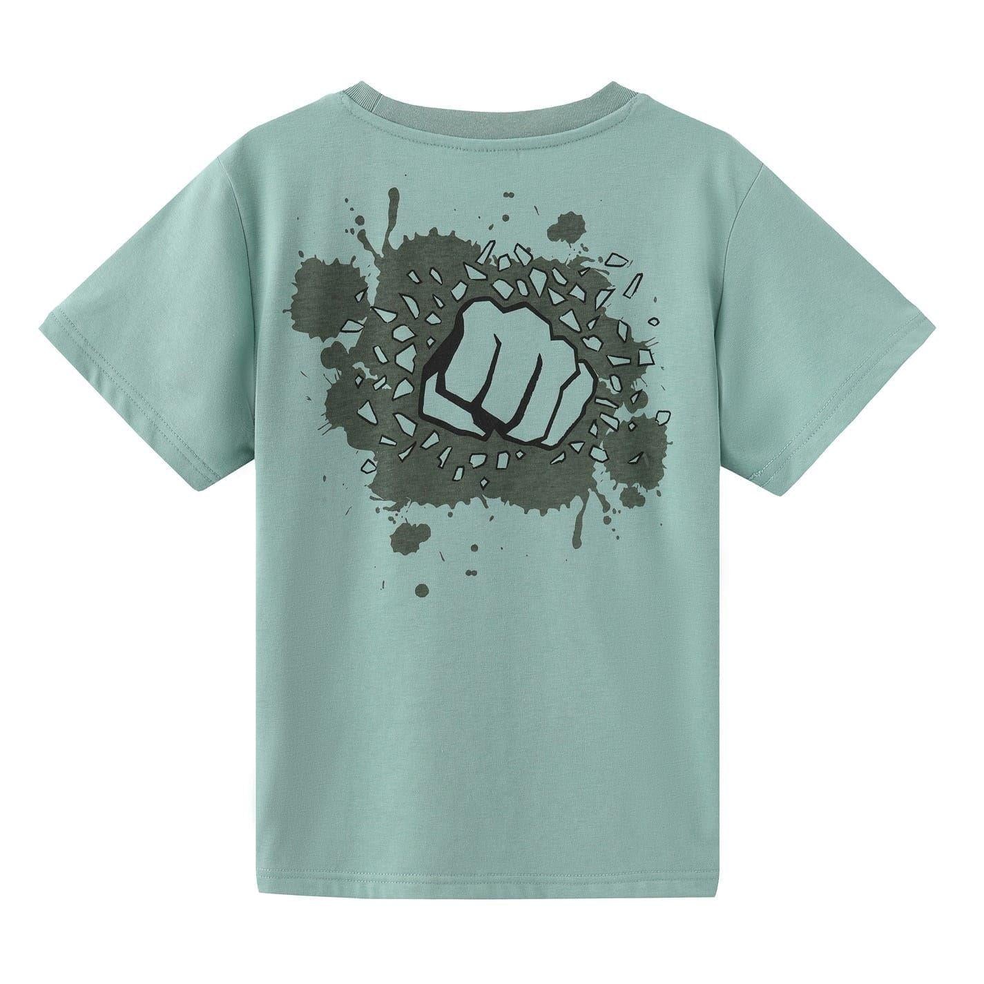 Green - Side - The Incredible Hulk Childrens-Kids Incredible Hulk T-Shirt & Shorts Set