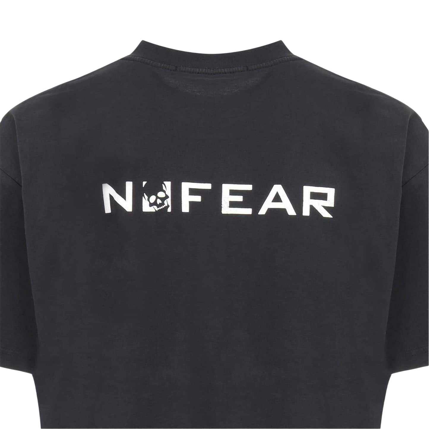 Black - Side - No Fear Mens Large Logo Relaxed Fit T-Shirt
