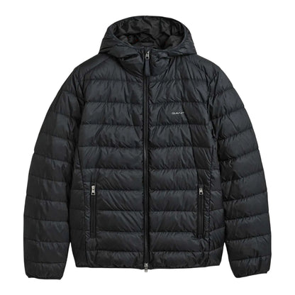 Black - Front - Gant Mens Down Hooded Padded Jacket