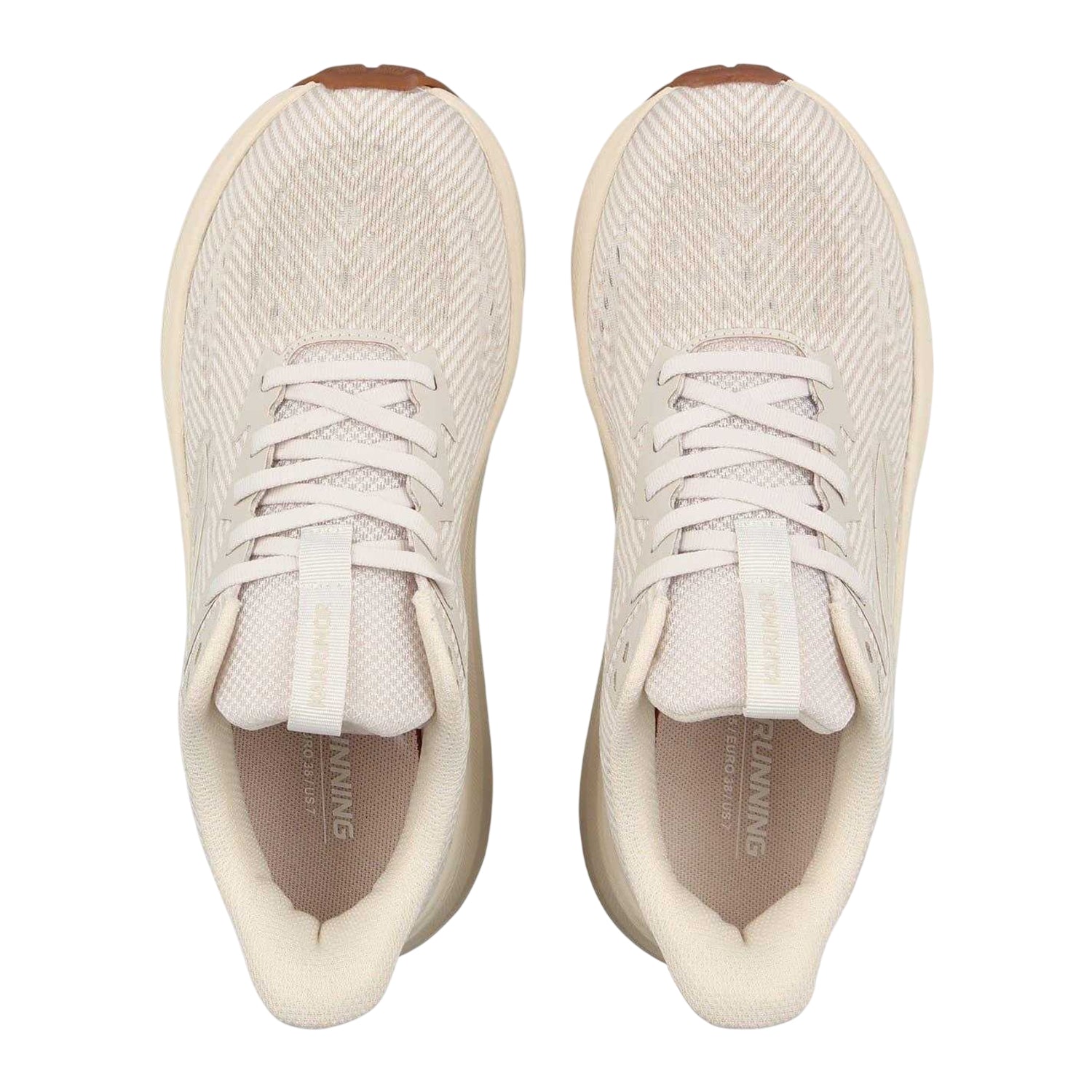 Beige-Gum - Side - Aintree Womens-Ladies Cushioned Flat Trainers