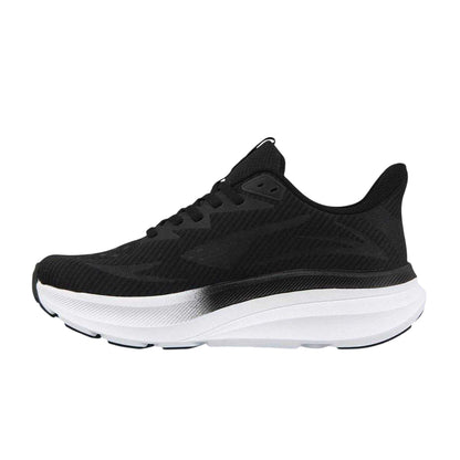 Black-White - Back - Aintree Womens-Ladies Cushioned Flat Trainers