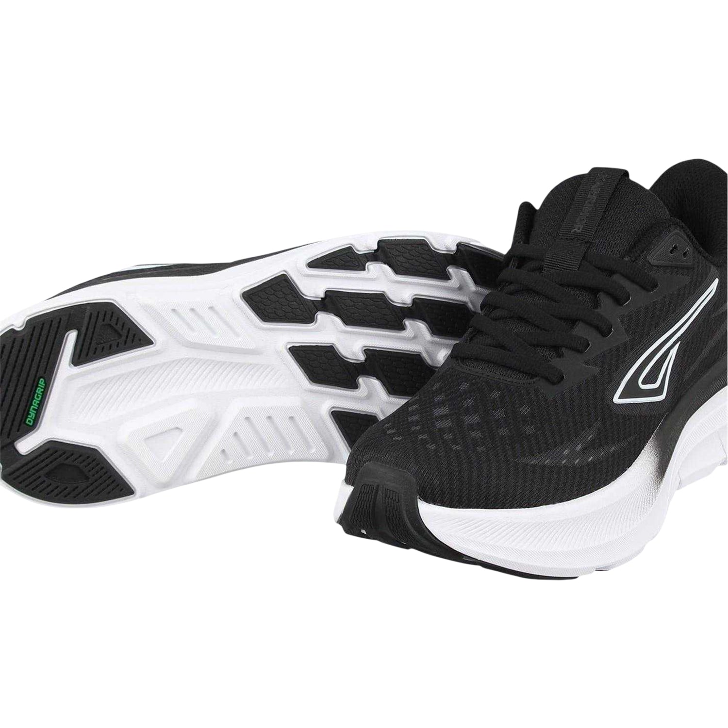 Black-White - Side - Aintree Womens-Ladies Cushioned Flat Trainers