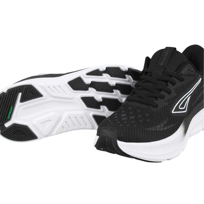 Black-White - Side - Aintree Womens-Ladies Cushioned Flat Trainers