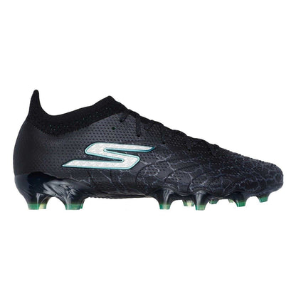 Black-Silver - Side - Skechers Mens Elite Cracked Ice Firm Ground Football Boots
