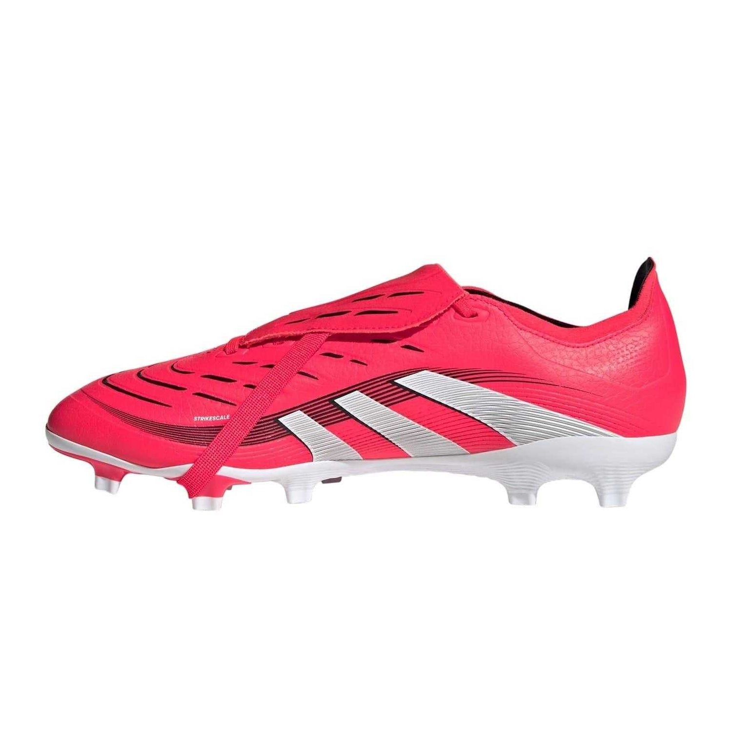 Red-White - Side - Adidas Mens League Fold Over Synthetic Firm Ground Football Boots
