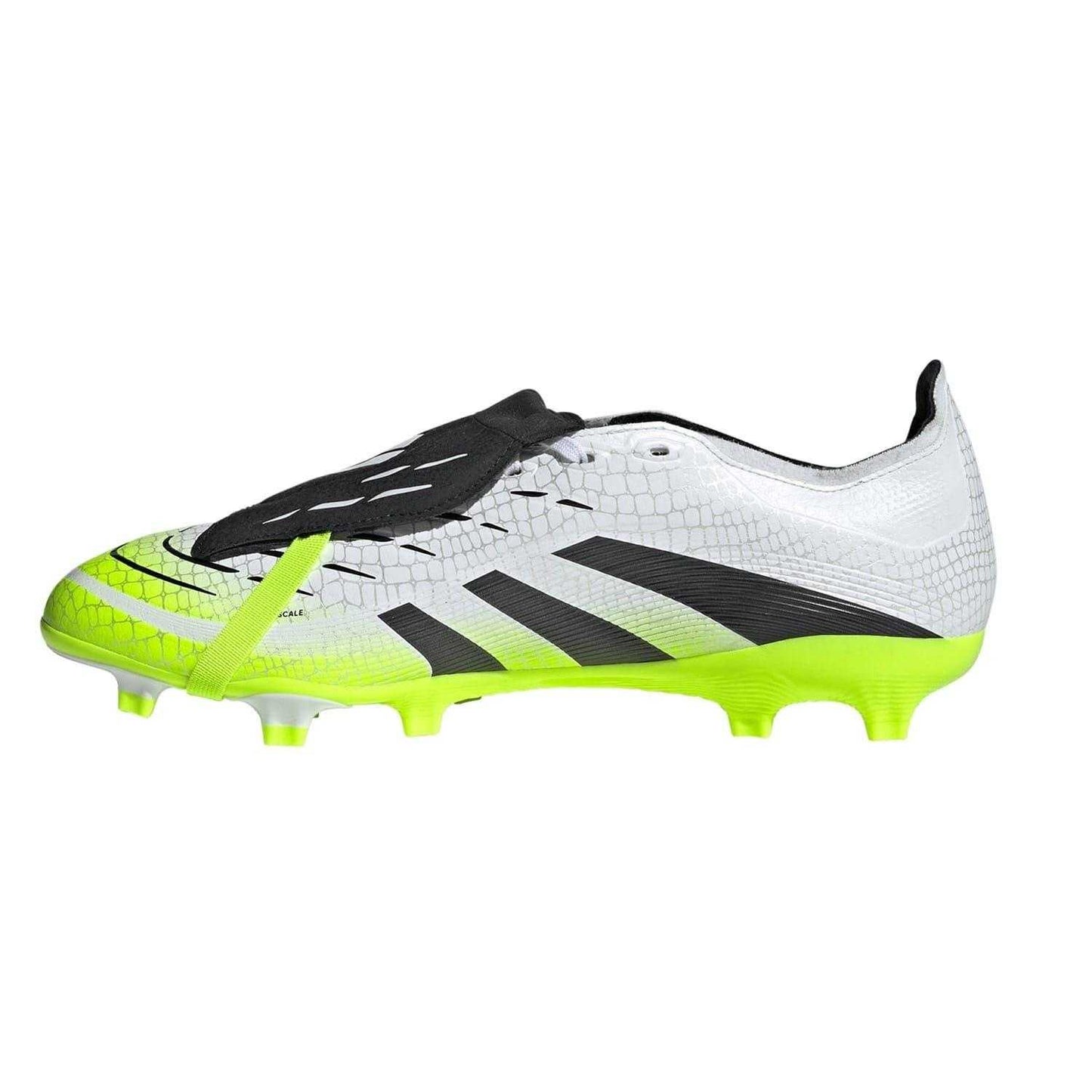 White-Black-Lemon - Side - Adidas Mens League Fold Over Synthetic Firm Ground Football Boots