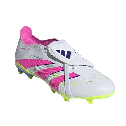 White-Pink - Front - Adidas Mens League Fold Over Synthetic Firm Ground Football Boots