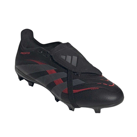 Black-Grey - Front - Adidas Mens League Fold Over Synthetic Firm Ground Football Boots