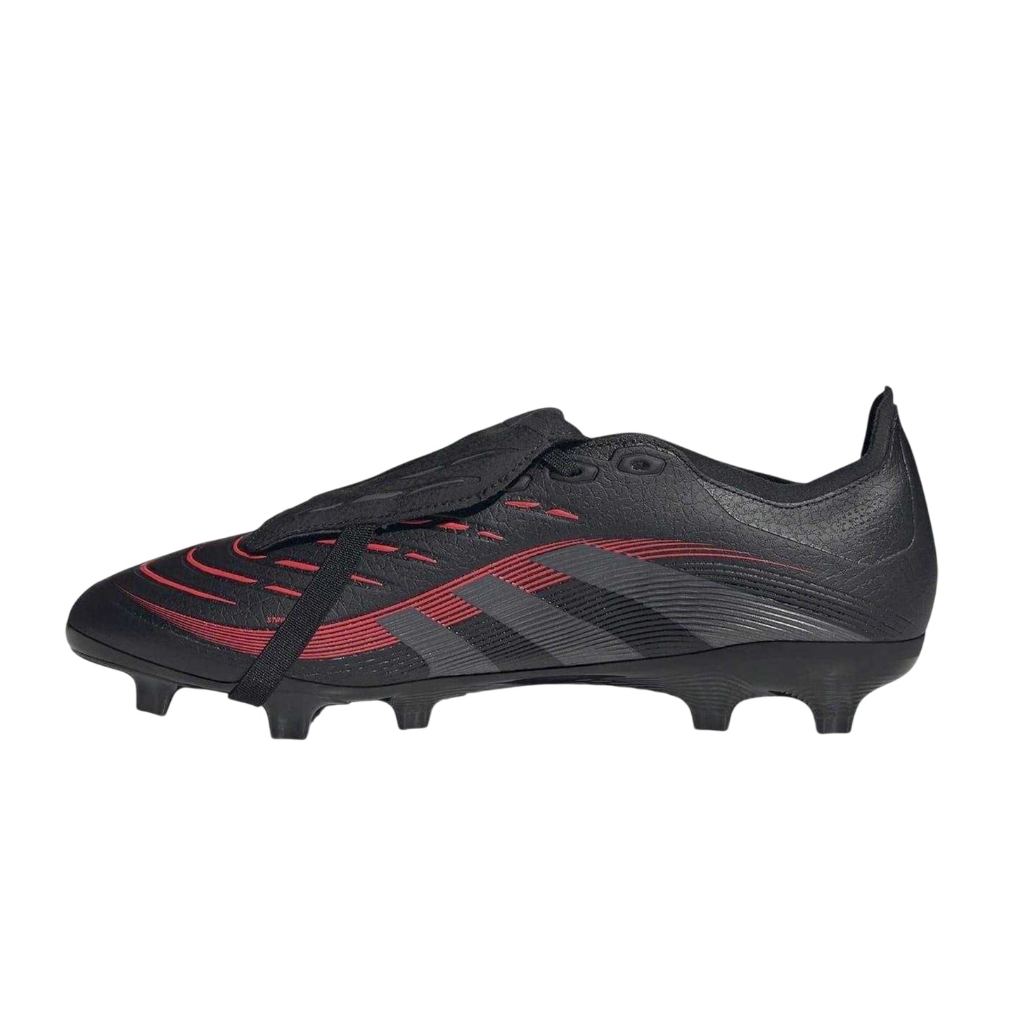 Black-Grey - Side - Adidas Mens League Fold Over Synthetic Firm Ground Football Boots