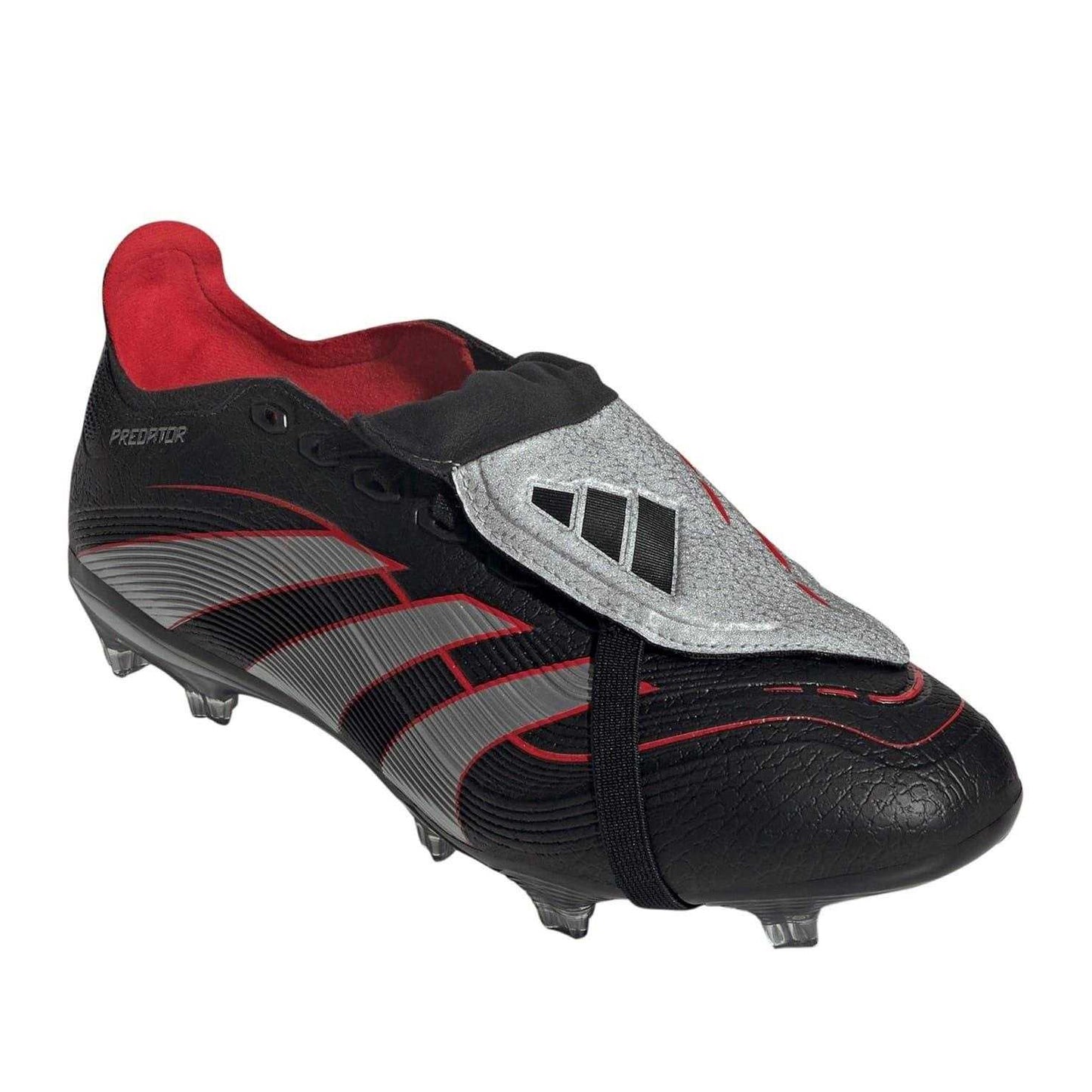 Black-Red - Front - Adidas Mens League Fold Over Synthetic Firm Ground Football Boots